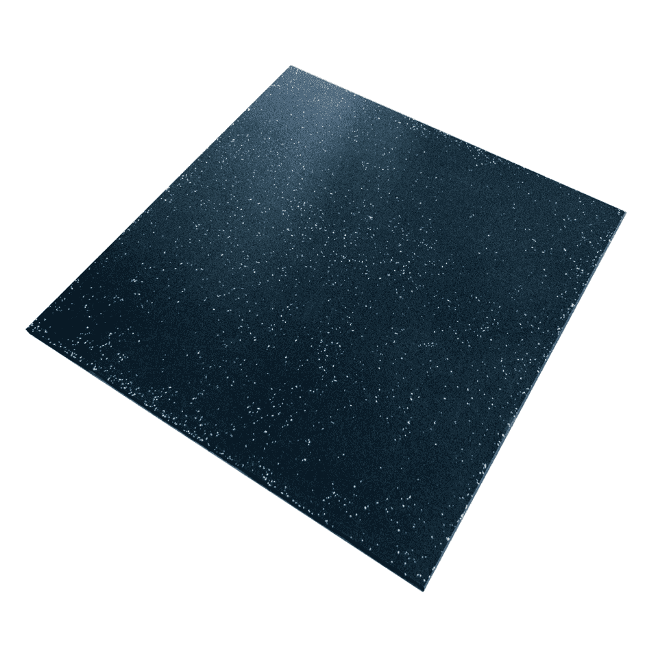 Rubber Floor 100x100x2cm Black + White Dot
